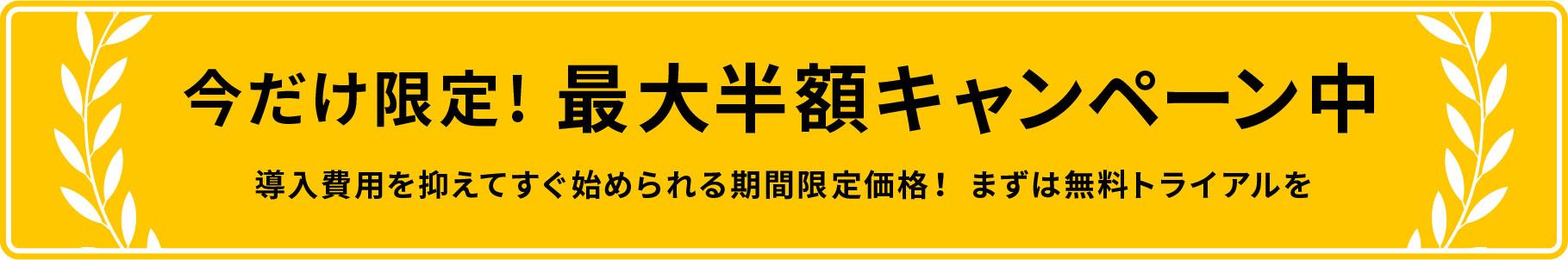 今だけ限定!最大半額キャンペーン中